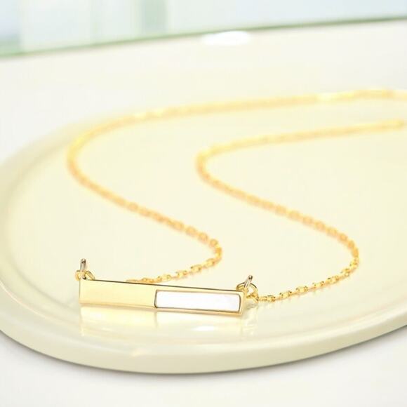 NEW 18K yellow gold plated over sterling sea shell chain necklace jewelry B20B - Picture 4 of 4
